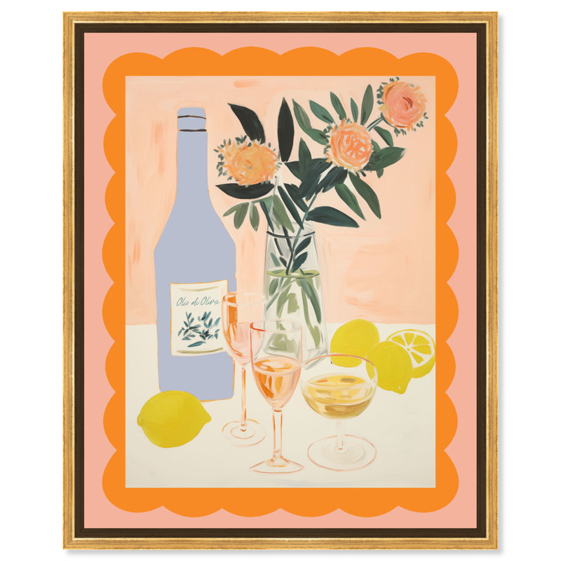 Art mural Italiana Scala II Retro Summer Drinks par Art Remedy, H 31 po x l 25 po, Cadre doré