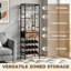 Wine Bottle & Glass Rack Black,Brown