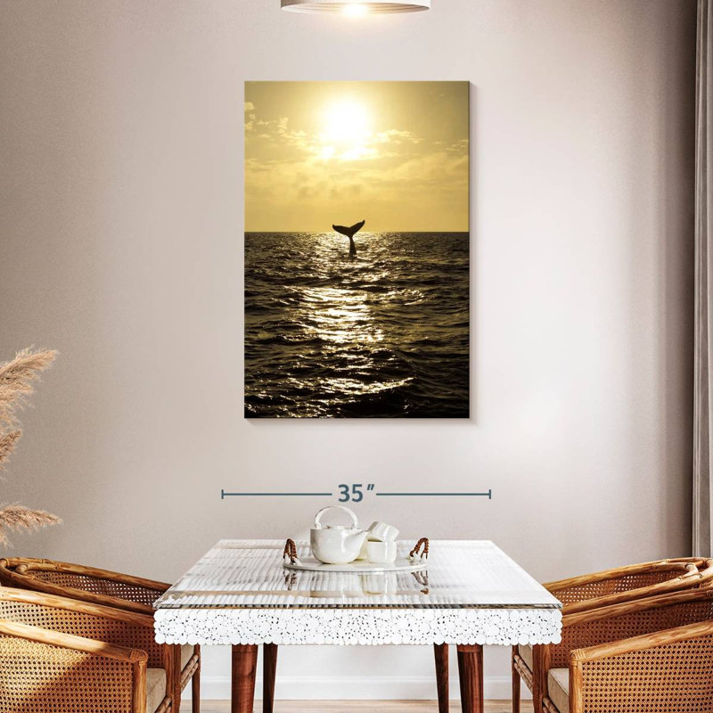 Brampt Sunset Humpback Whale, 45" H x 30" W