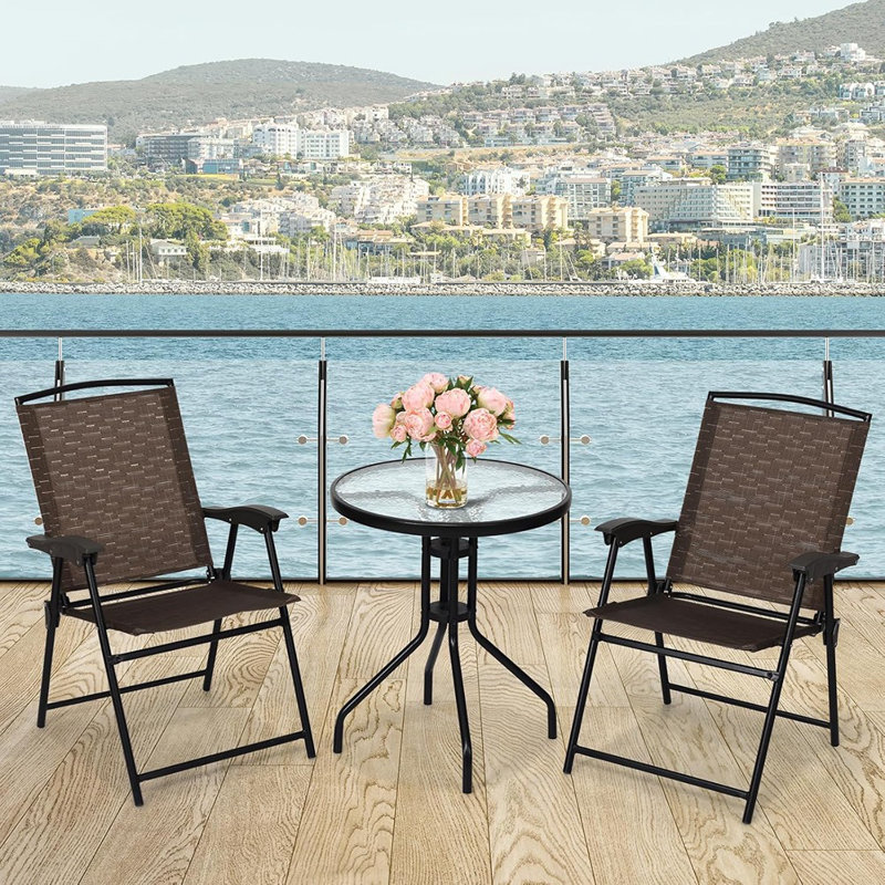 Ensemble bistro de patio, ensemble de mobilier de patio 3 pièces avec ...
