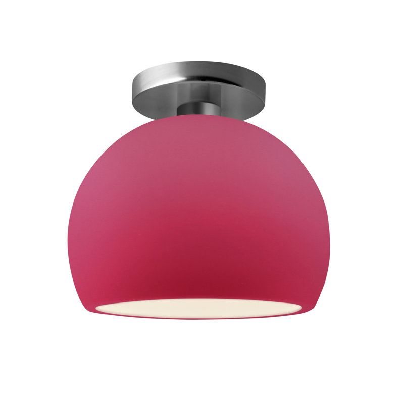 Plafonnier semi-encastré Radiance, H 7 po x l 7 po x P 7 po, Cerise / noir mat, Nickel brossé