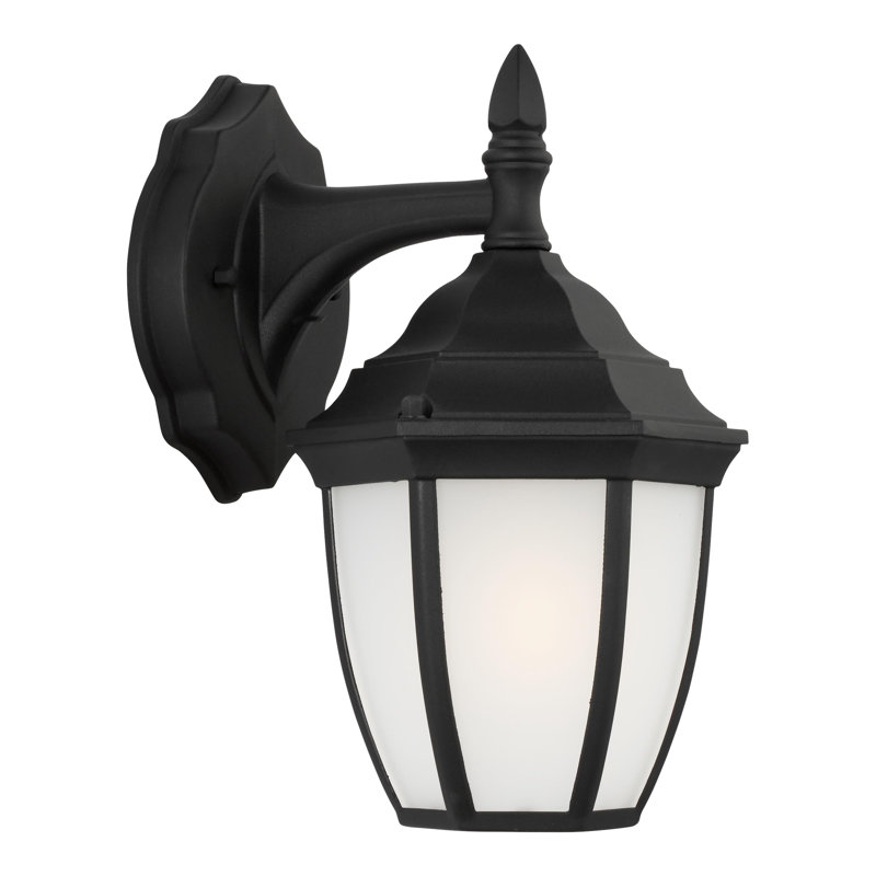 Petite lanterne murale d'extérieur à une lumière Bakersville de Génération Éclairage , Noir, Noir / givré, Non