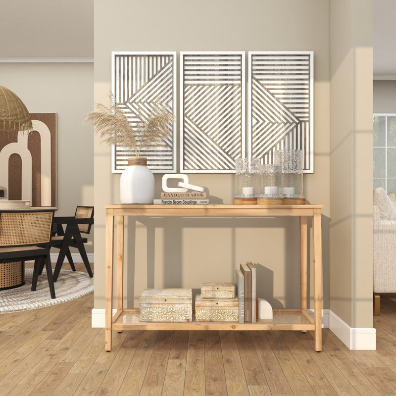 Breinne 3 Piece Contemporary Wood Geometric Wall Décor Set