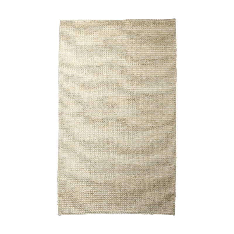 Tapis de couleur unie en chanvre tissé à la machine rectangulaire jaune doré 5 pi x 8 pi Martio, Rectangle 9 pi x 12 pi
