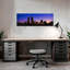 Downtown skyline at night Oklahoma City Oklahoma USA 1 Piece Wrapped Canvas Panoramic Wall Art-613383207