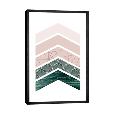 Evergreen Blush Geo I by Urban Epiphany - Print on Canvas