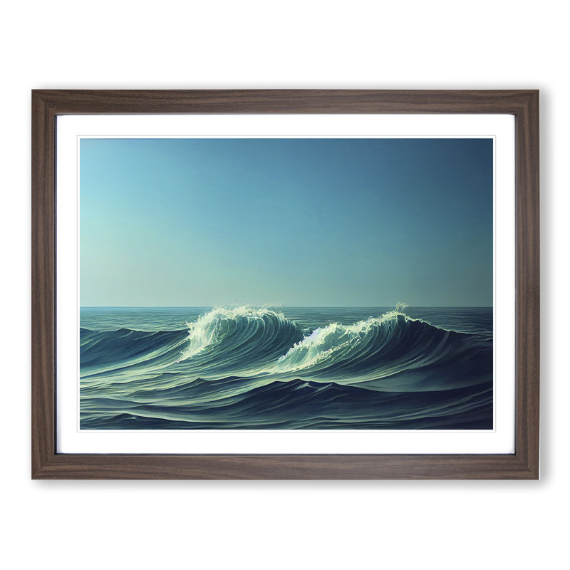 Movement Of The Ocean Vol.1 - Framed Print, 25cm H x 34cm W x 2cm D, Brown Framed