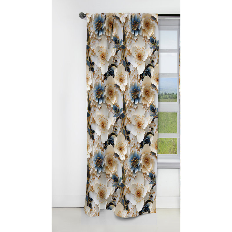 Farragutt - Abstract Marble Marble Blackout Curtain - 1 Panels, 52" W x 108" L