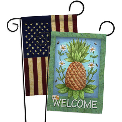 Tissu de polyester décoratif à 2 côtés 19 po  drapeau de jardin