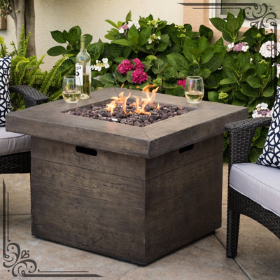Square Fire Pit 40,000 32'' Brown - Share Warmth On Summer Evenings Create Warm Memories