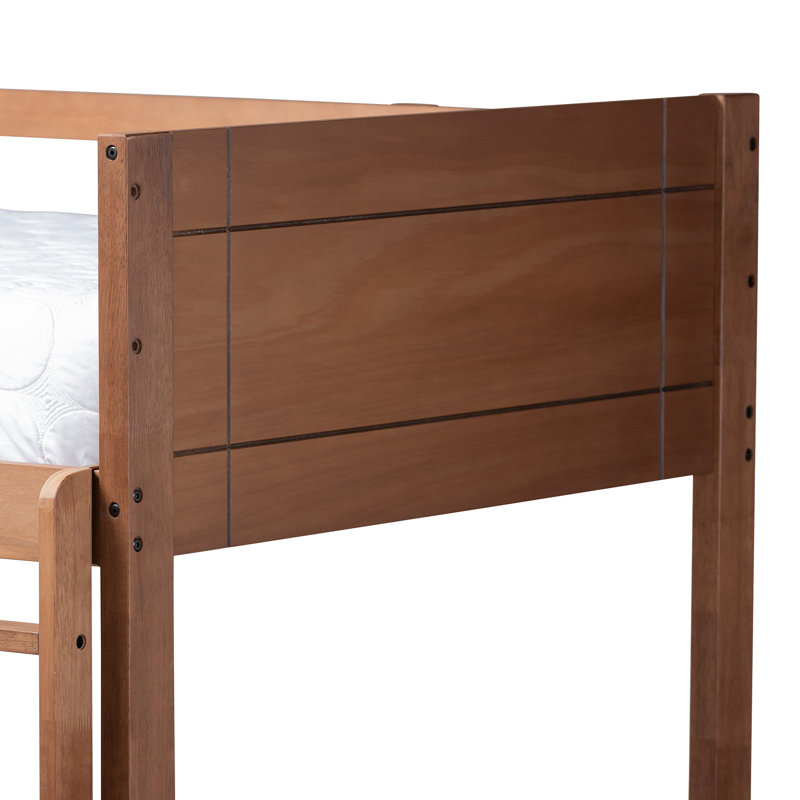 Keghan Kids Twin Over Twin Bunk Bed, Brown