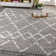 Cantera Shag Plush Tassel Moroccan Tribal Geometric Trellis Gray/Ivory Rug