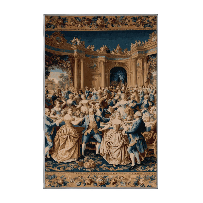 Tapis gris français lavable à la machine, Rectangle 6 pi x 9 pi