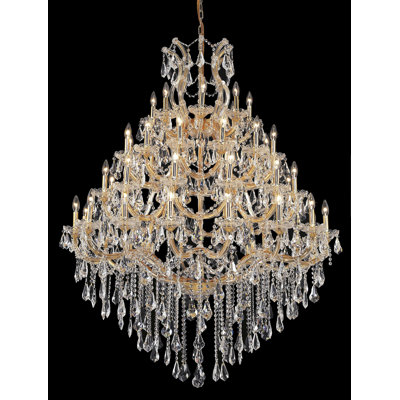 Stockard 49 - Light Glass Dimmable Tiered Chandelier
