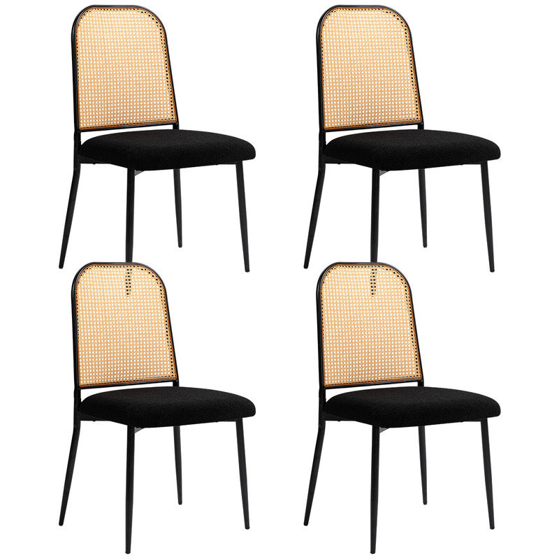Burnestine 17.7'' H Faux Leather Upholstered Metal Side Chair, Black