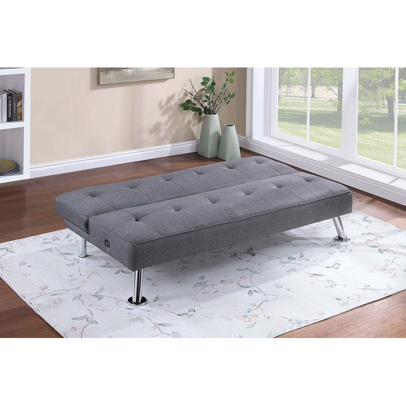 Tufted Upholstered Adjustable Sofa With USB