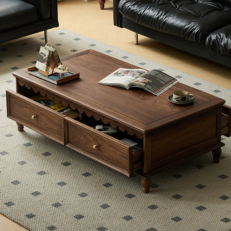 North American vintage solid wood coffee table