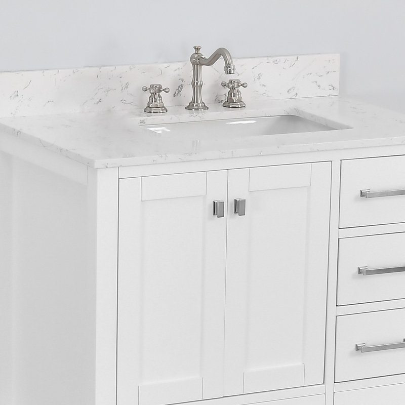 Meuble-lavabo simple 42 po Cholena, Blanc