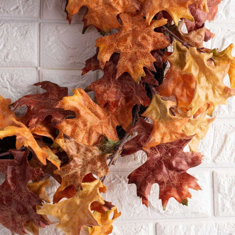 Faux Oak Silk 24'' Wreath