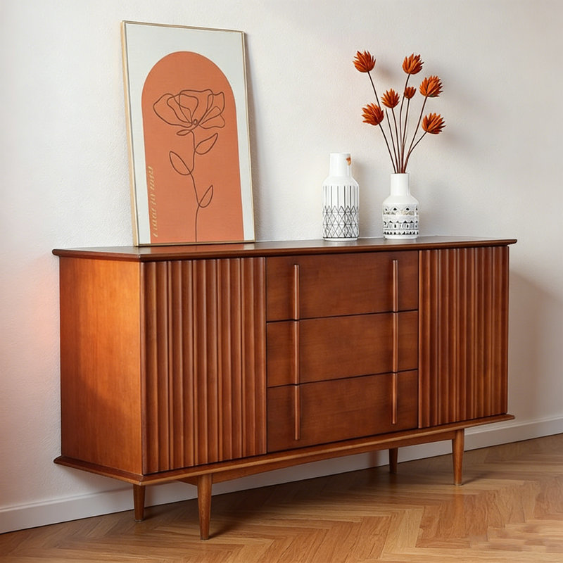 Buffet de grande capacité de style médiéval, H 33,46 po x l 78,74 po x P 15,75 po