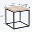 Table de bout avec table de bout, table de chevet carrée en bois et métal, petite table de bout avec rangement, pour la chambre à coucher du salon, chêne naturel