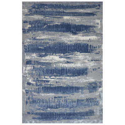 Handmade Linen and Silk Abstract Area Rug