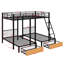 Lit double superposé double au-dessus de simple avec tiroirs de rangement pratiques-1436765130