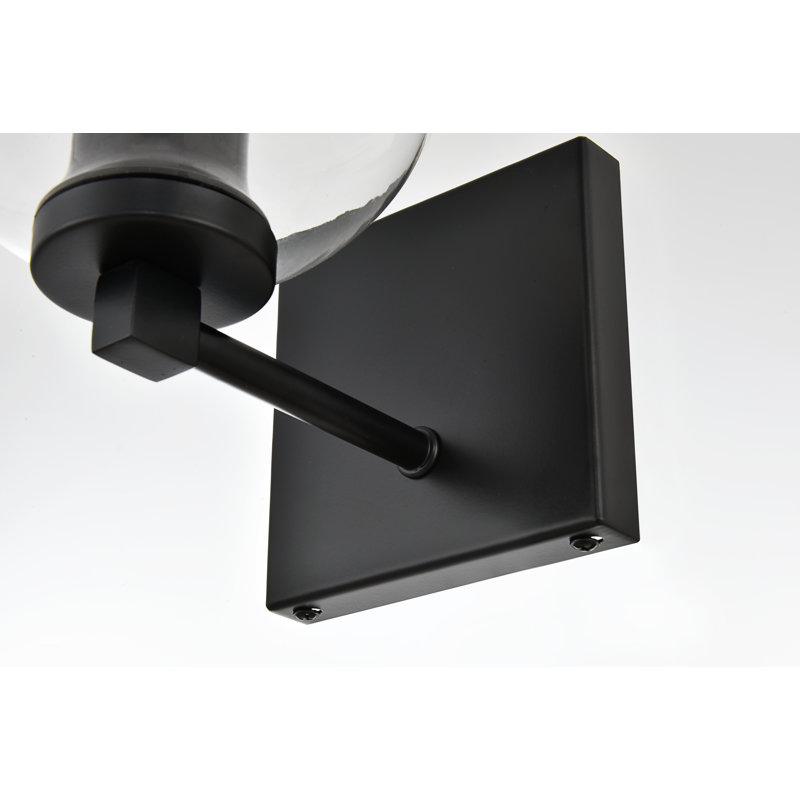 Éclairage de salle de bain à intensité variable Patrece, Noir, Une lumière, H 7 po x l 6 po x P 6 po