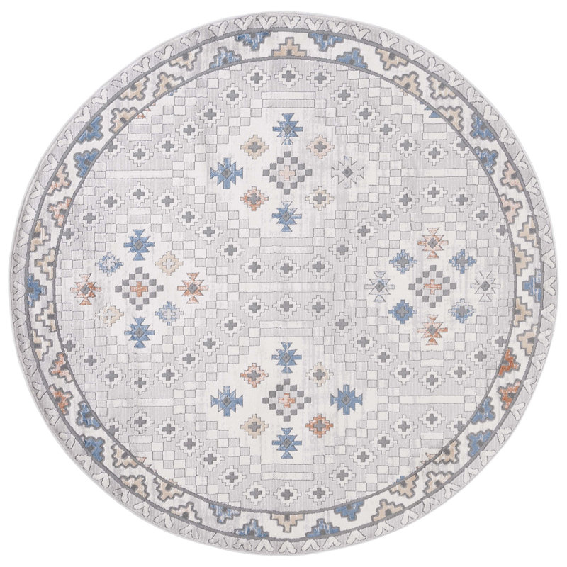 Avdija Eternal Performance Geometric Rug, Round 6'7"