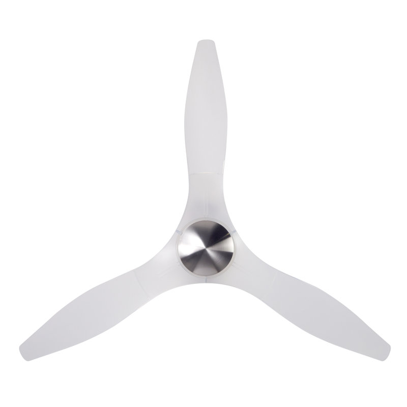 IC Brisa Downrod Ceiling Fan, Bright Nickel/Translucent, Handheld Remote Control