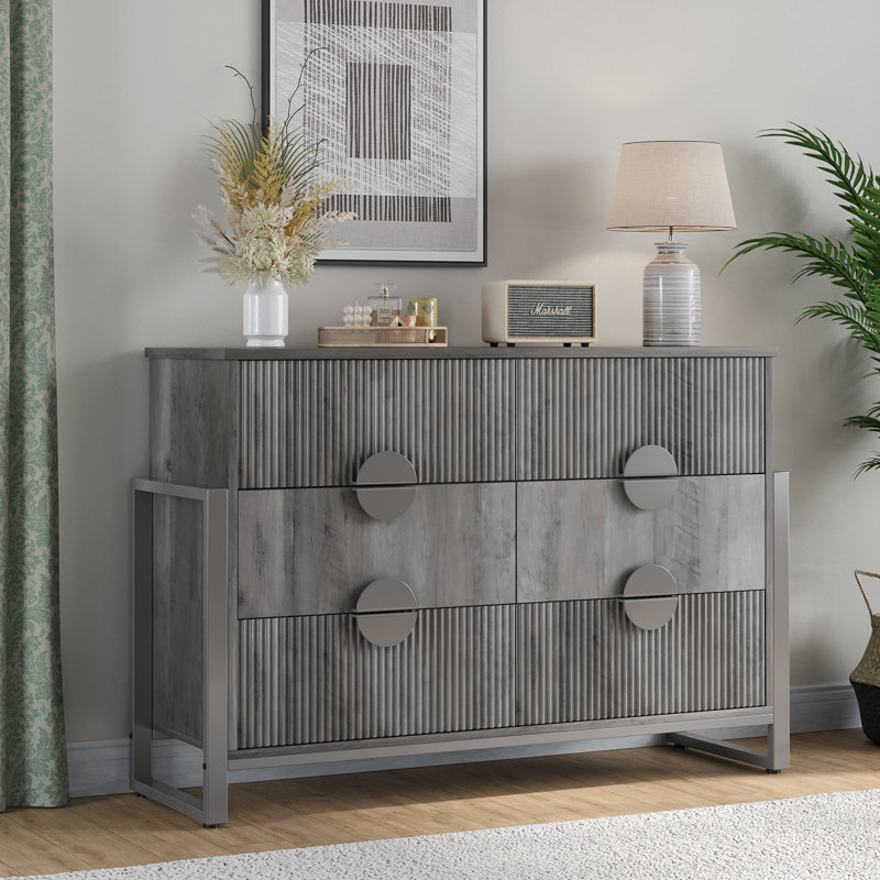 49.8 " W 6 - Drawer Dresser, Gray Wash