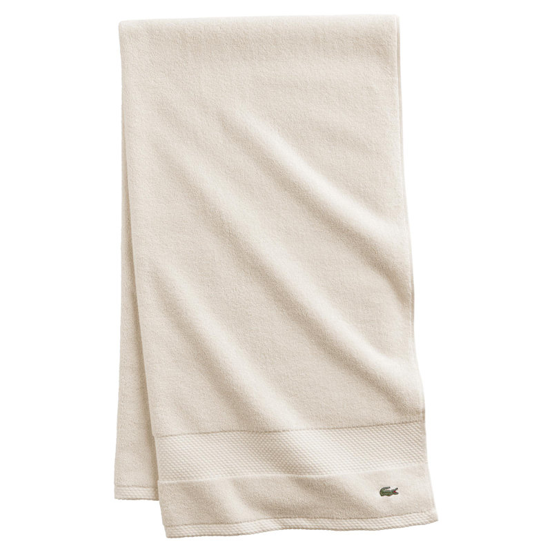 Drap de bain en coton Lacima Heritage 35 po x 70 po, serviettes absorbantes ultra douces avec protection antimicrobienne Micro-Fresh®, certifié OEKO-TEX, drap de bain simple, craie
