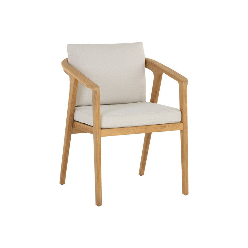 Coraline Teak Patio Dining Armchair with Cushion