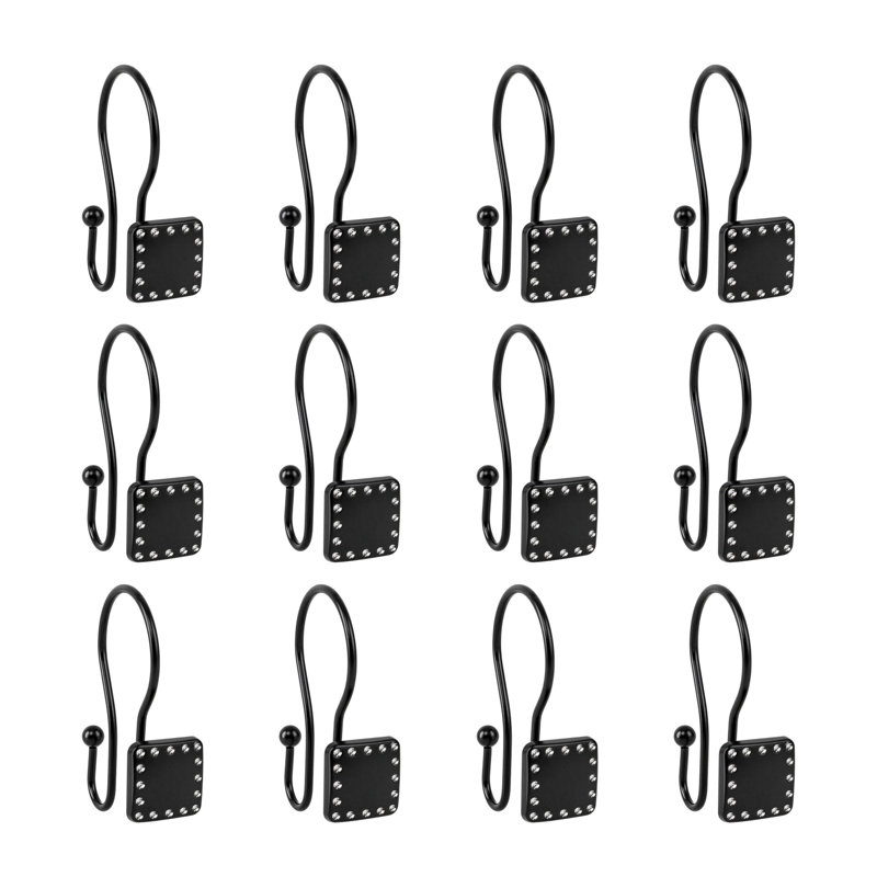 HK20XX Zinc Shower Curtain Hook, Matte Black