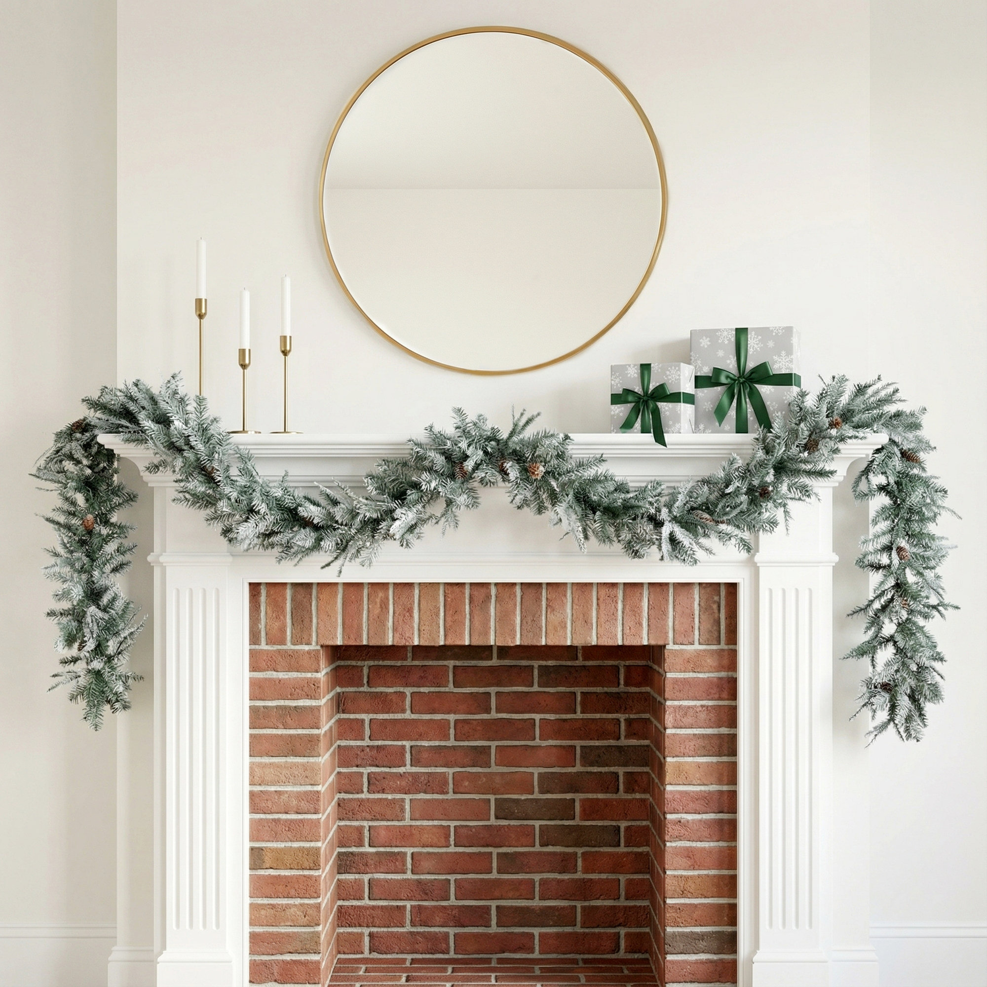 The Holiday Aisle® 9ft. Frosted Arctic Spruce Garland with Clear Lights