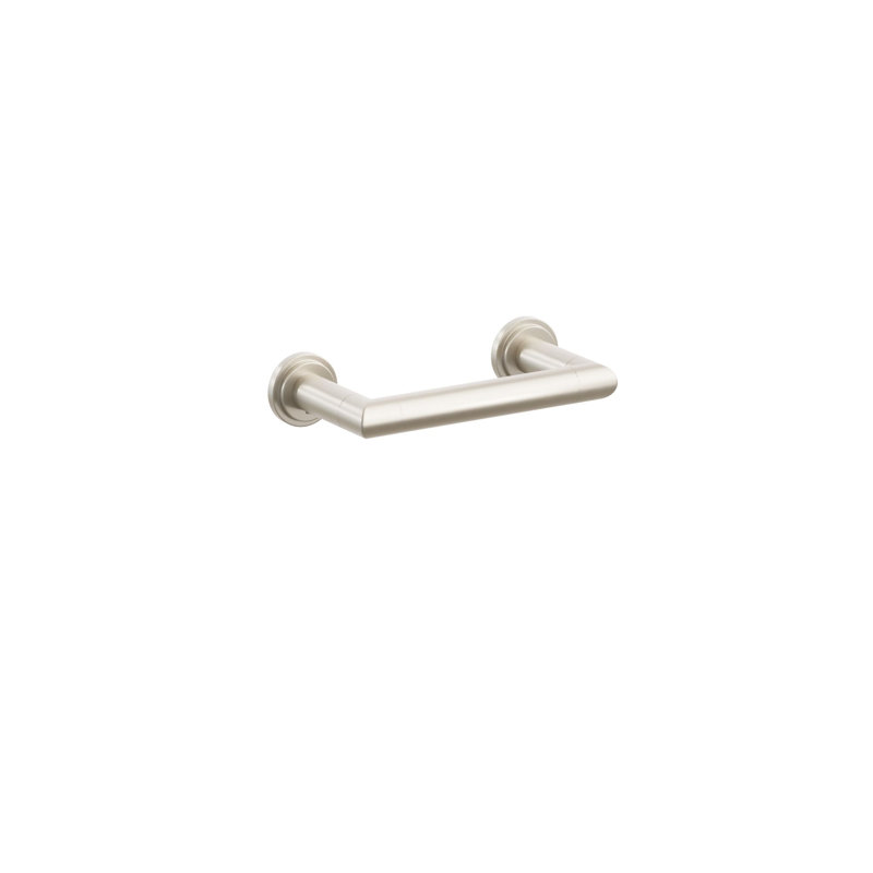 Emtek Modern Tubular Paper Holder - Pivoting Double Post w/ Step Disc Rosette, Satin Nickel