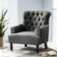 Fauteuil club en tissu gris foncé de 32,68 po Profondeur, largeur 34,4, hauteur 36,85, largeur