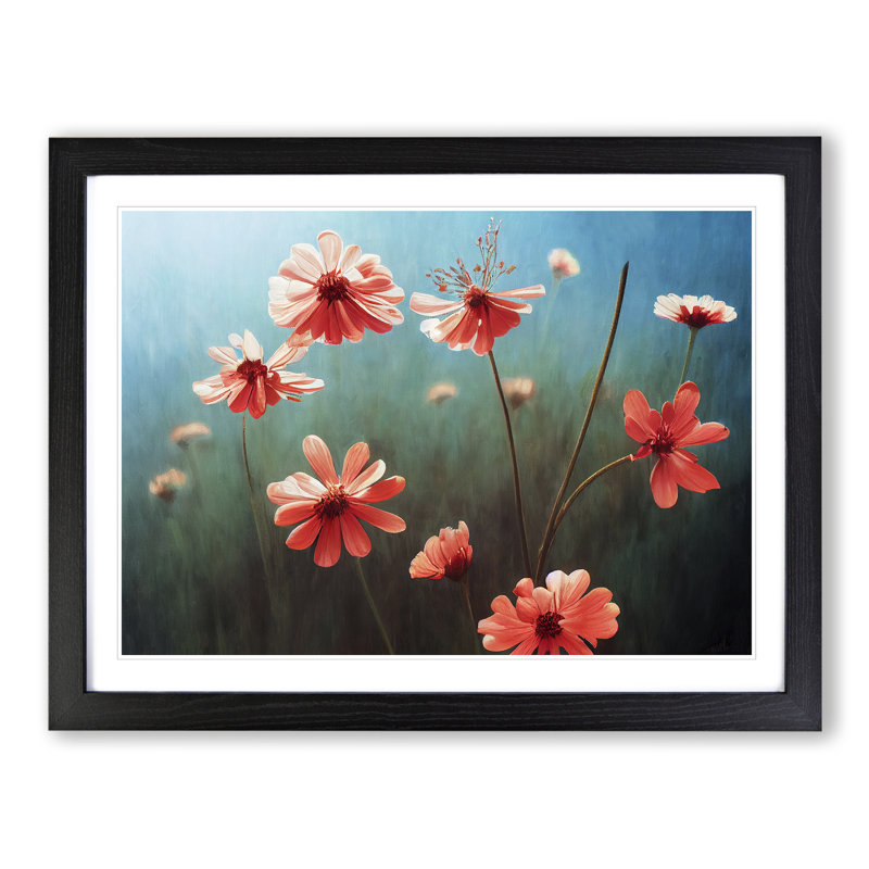Traditional Wildflowers Floral - Single Picture Frame Print, Black Framed, 46cm H x 64cm W x 2cm D