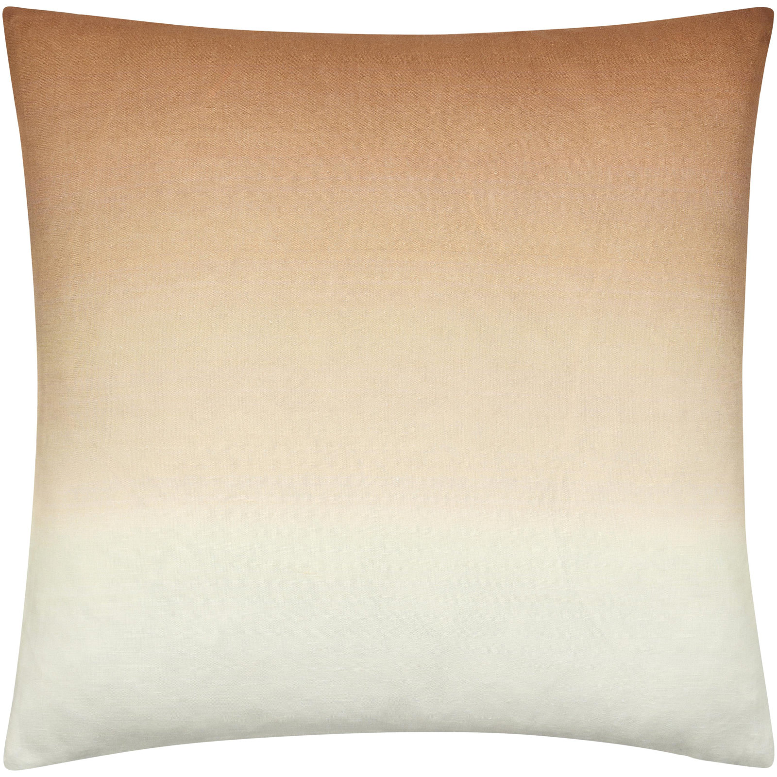 Deadra Ombre Linen Throw Pillow, 20" x 20", Down, Medium Brown