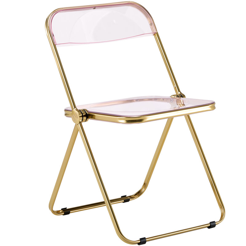 Chaise d'appoint et de salle à manger pliante en acrylique Lawrence, Rose