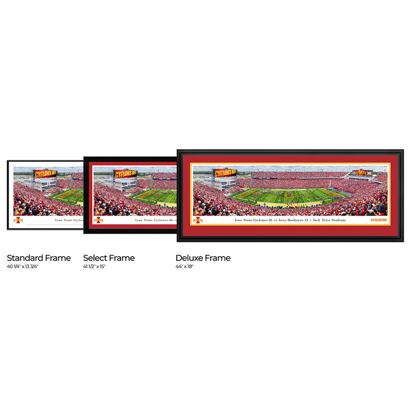 Iowa State Cyclones Football - cadre standard, H 13,75 po x l 40,75 po, Impression encadrée sans passe-partout