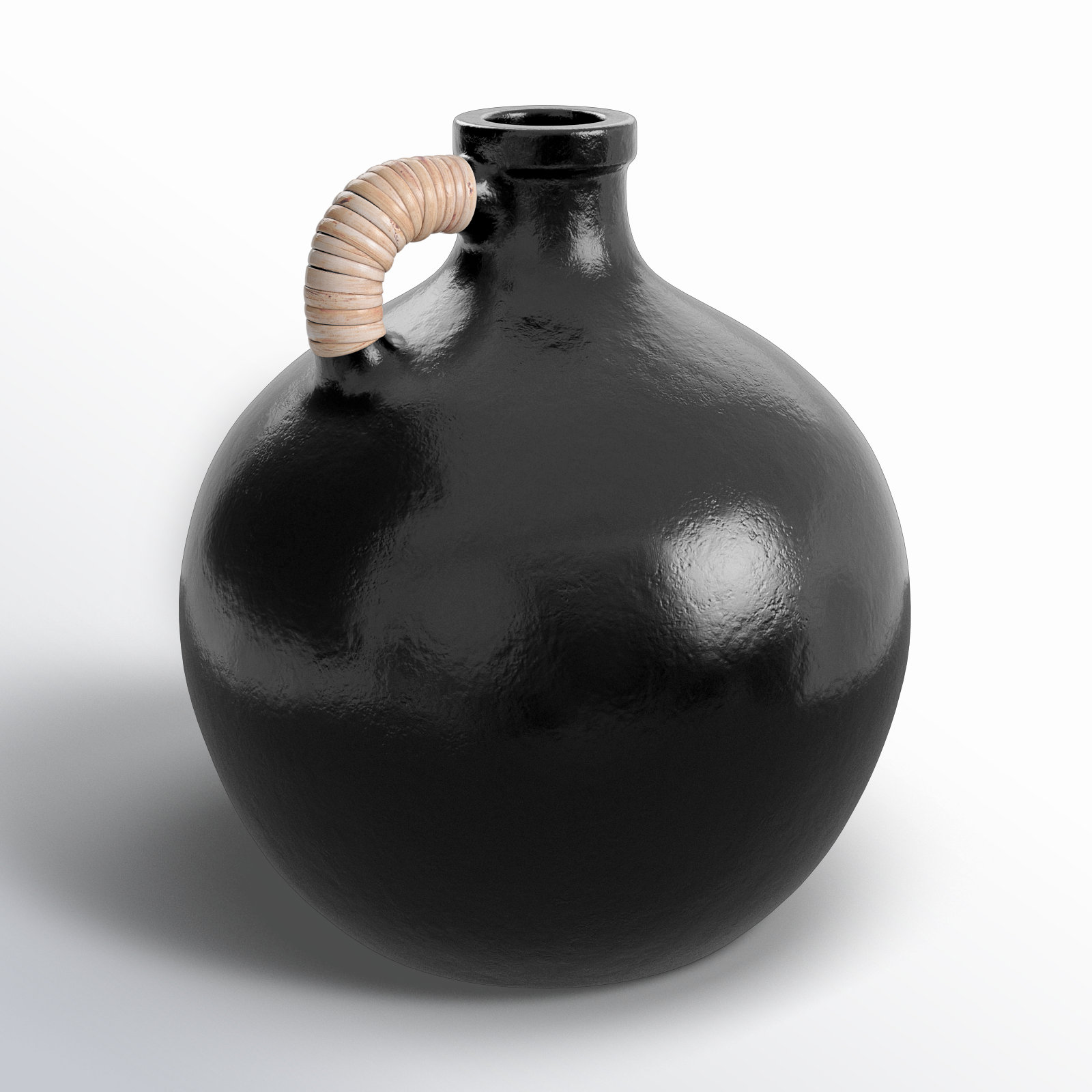 Winslet Terracotta Table Vase, Black, 13.45" H x 12.2" W x 12.2" D
