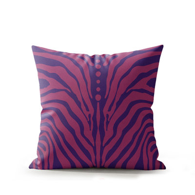 Coussin intérieur carré en suède à imprimé zébré Sasha