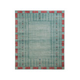 Rug & Kilim’S Distressed Scandinavian Rug In Blue Geometric Pattern