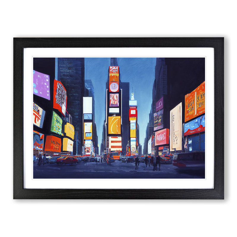 New York City Times Square Vol.7 - Framed Print, Black, 46cm H x 64cm W