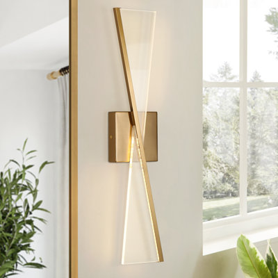 Iron 23.6”H LED Wall Sconce With Acrylic Panel