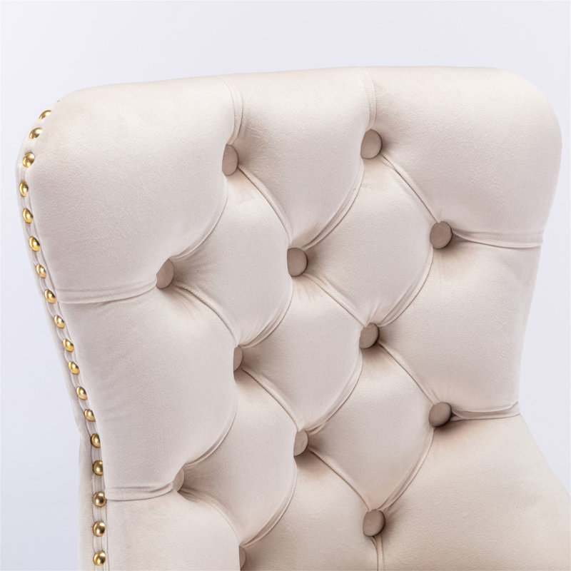 Chaise de salle à manger (sans la table de salle à manger), Beige, Doré