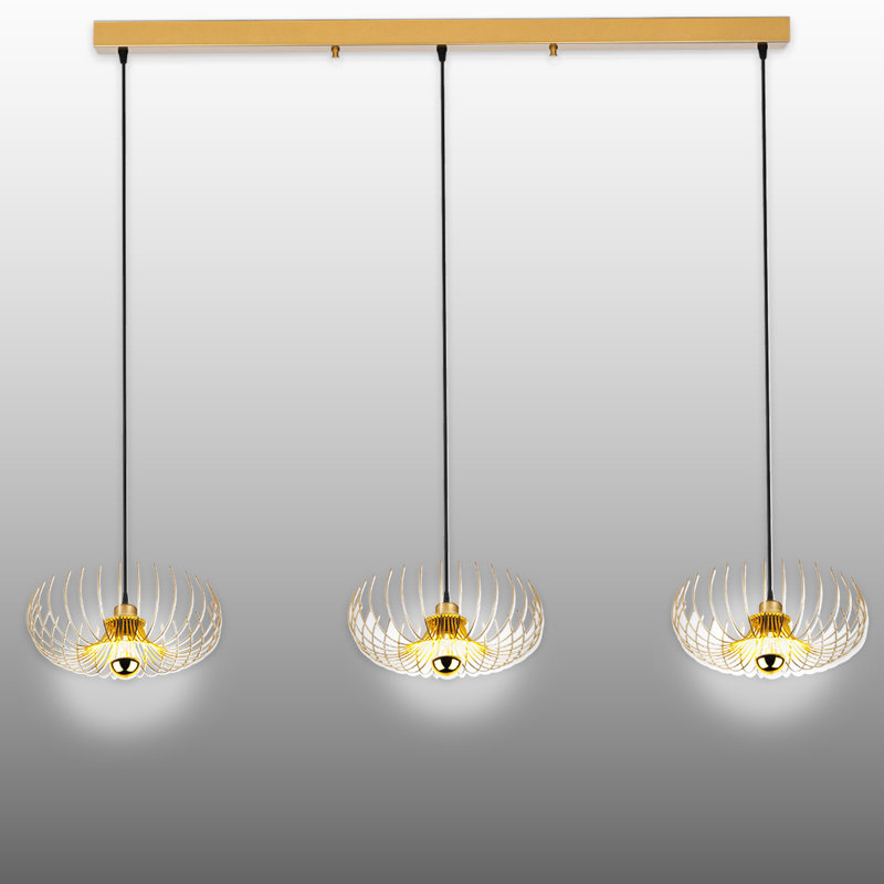 Luminaire suspendu pour îlot de cuisine 3 lumières à hauteur réglable