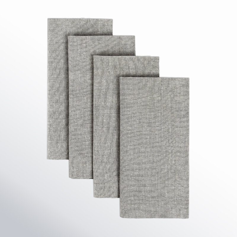 over&back Washed Cloth Napkins, Light Grey