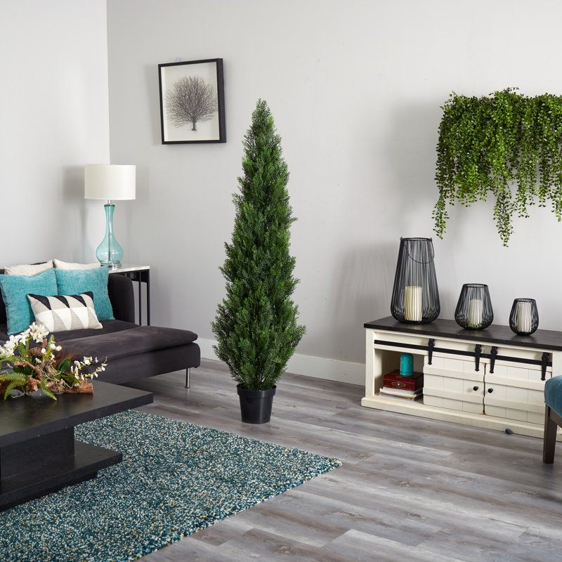 Faux Cedar Tree in Pot, 72" H x 26" W x 26" D